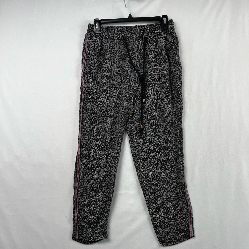 Anthropologie Ett:twa Pants Womens XS Ankle Black Floral Drawstring Lounge